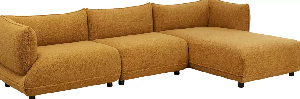 Narożniki-KARE Design Narożnik Prawy W Kolorze żółtym Tkanina Pluszowa 302x160 Cm
