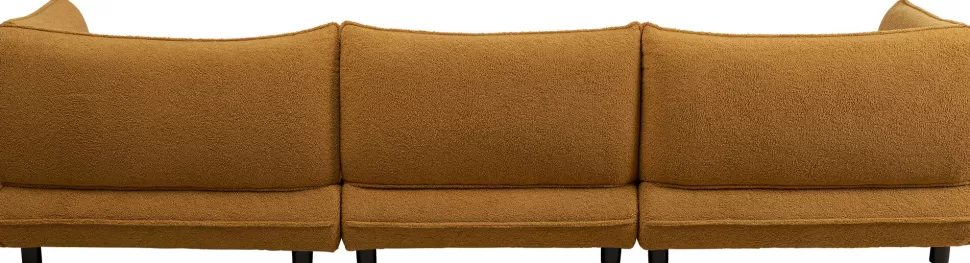 Narożniki-KARE Design Narożnik Prawy W Kolorze żółtym Tkanina Pluszowa 302x160 Cm