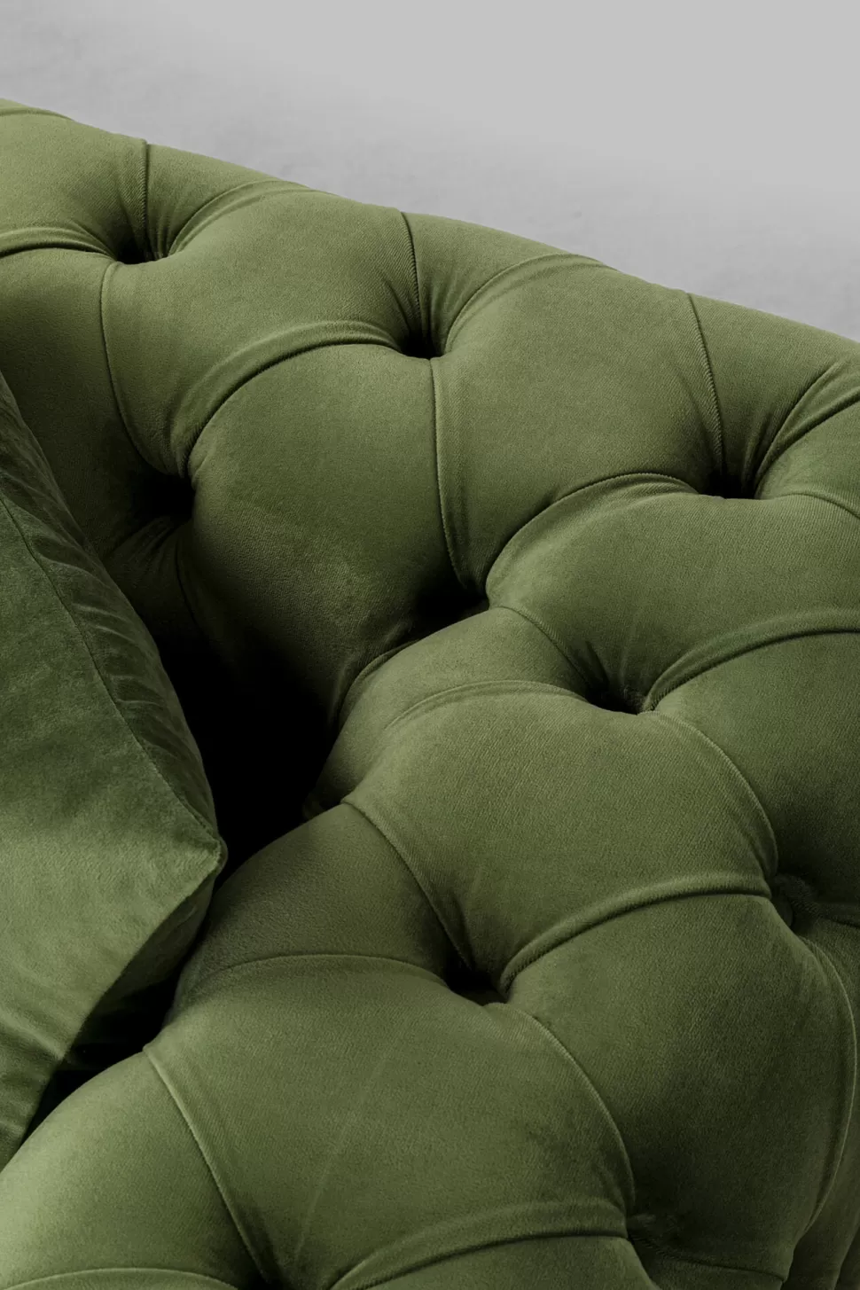 Narożniki-KARE Design Narożnik Prawy Welurowy Pikowany Zielony Glamour 240x180 Cm Nogi Złote