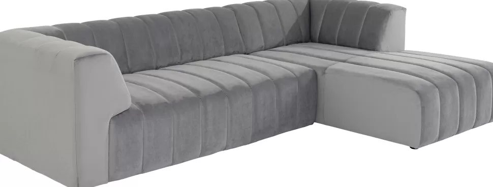 Narożniki-KARE Design Narożnik Welurowy Prawy 285x185 Cm Kolor Tytanowy