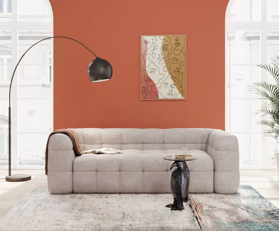 Obrazy-KARE Design Obraz 3-kolorowy Twarze Abstrakcyjne Rama W Kolorze Naturalnym 90x120 Cm