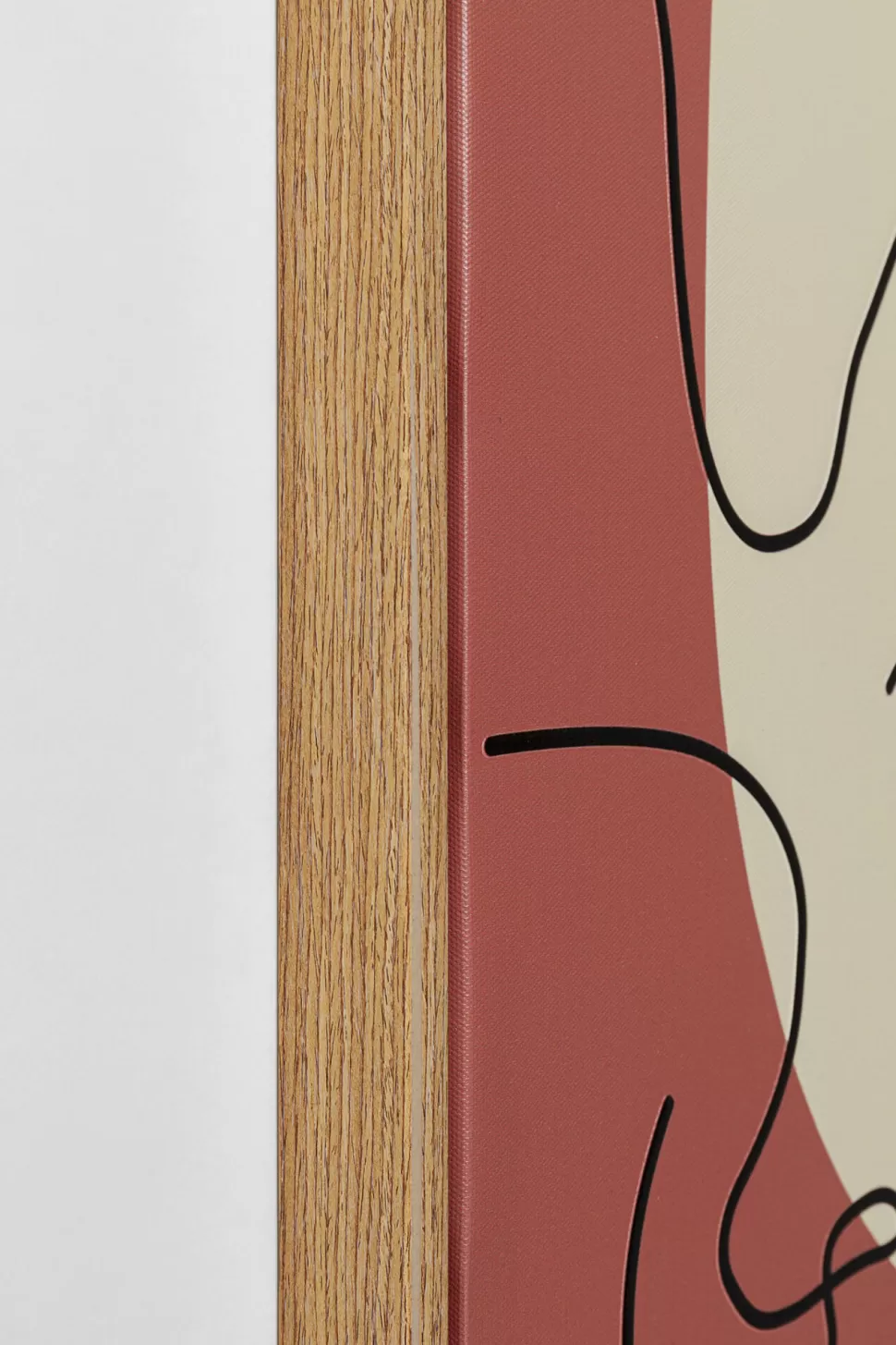 Obrazy-KARE Design Obraz 3-kolorowy Twarze Abstrakcyjne Rama W Kolorze Naturalnym 90x120 Cm