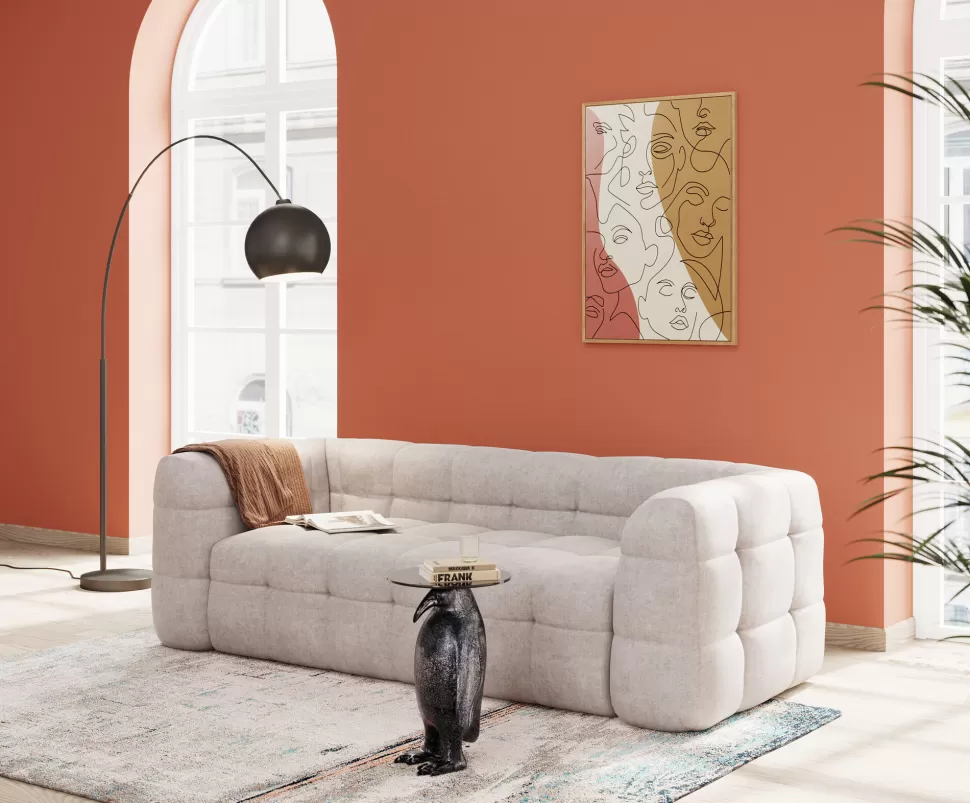 Obrazy-KARE Design Obraz 3-kolorowy Twarze Abstrakcyjne Rama W Kolorze Naturalnym 90x120 Cm