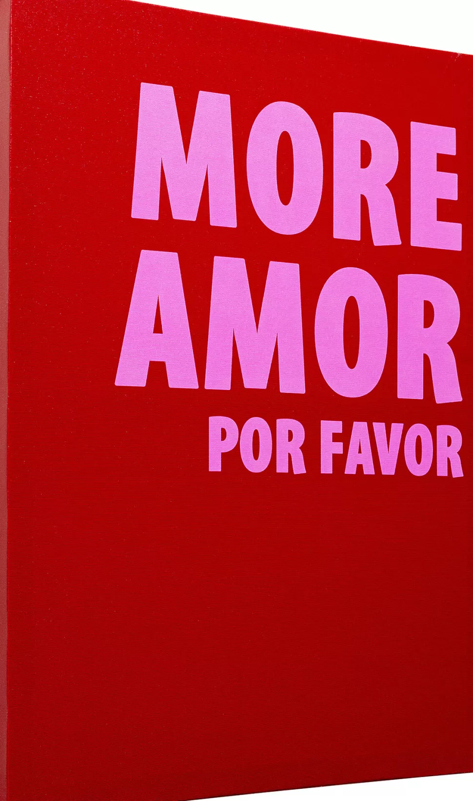 Obrazy-KARE Design Obraz Czerwony Z Różowym Napisem More Amor Por Favor 40x50 Cm