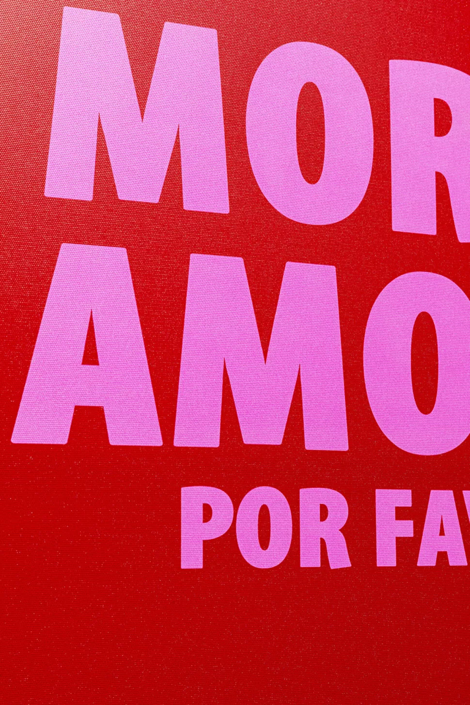 Obrazy-KARE Design Obraz Czerwony Z Różowym Napisem More Amor Por Favor 40x50 Cm