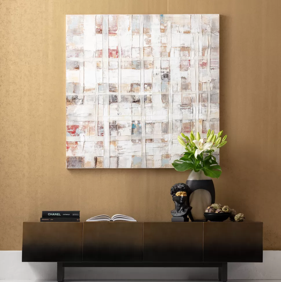 Obrazy-KARE Design Obraz Do Salonu 120x120 Cm Abstrakcyjny Ręcznie Malowany Kolorowy