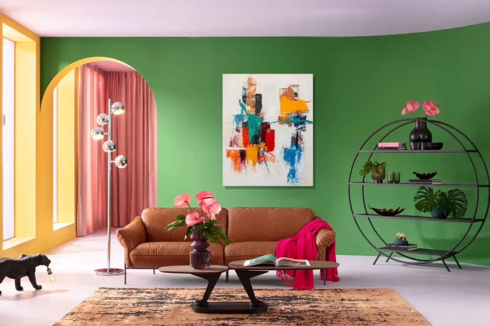Obrazy-KARE Design Obraz Do Salonu 120x150 Cm Abstrakcyjny Ręcznie Malowany Kolorowe Wzory