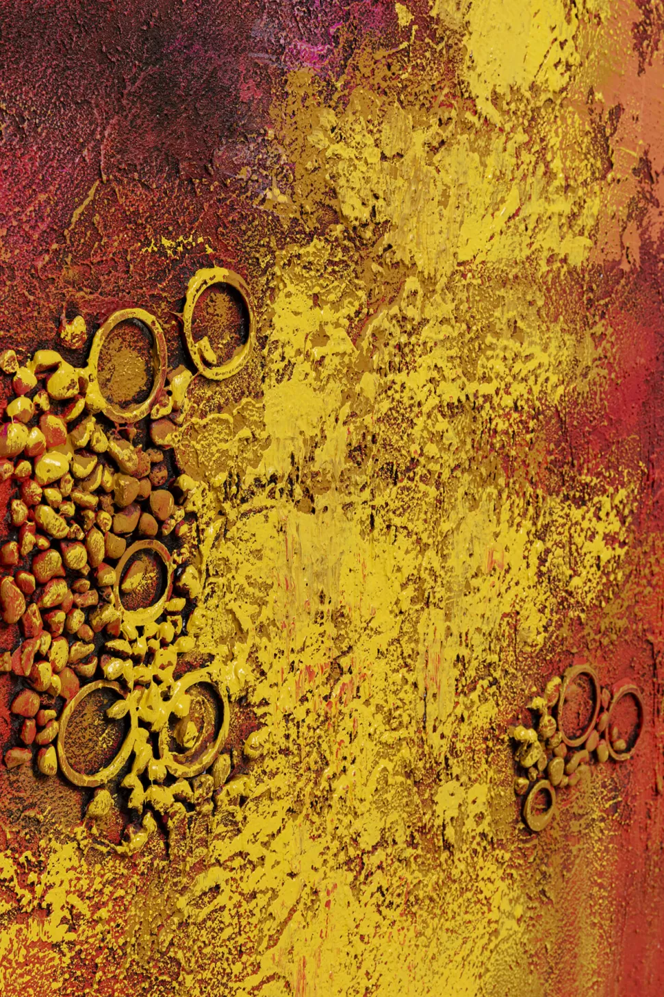 Obrazy-KARE Design Obraz Do Salonu Duży Ręcznie Malowany Odcienie Czerwieni 125x215 Cm