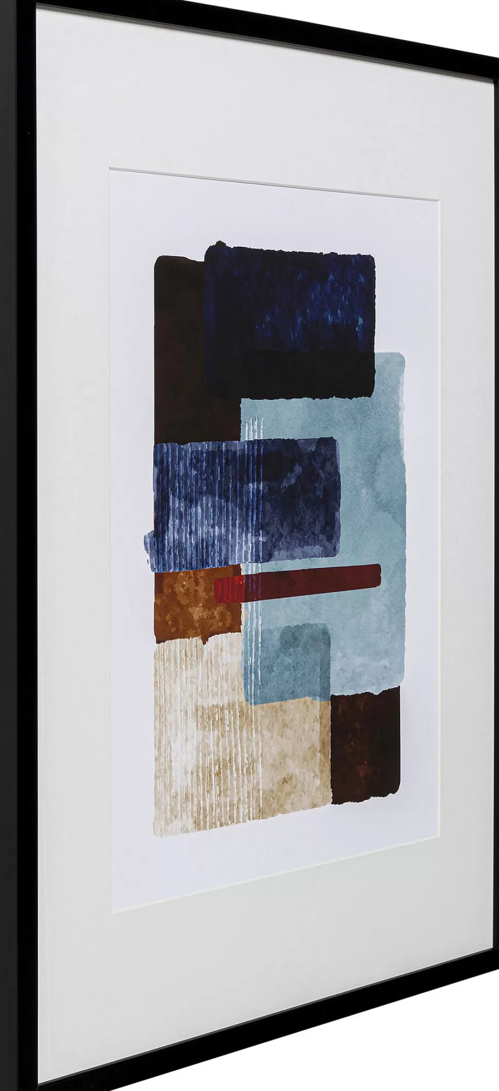 Obrazy-KARE Design Obraz Do Salonu Motywy Abstrakcyjne Odcienie Niebieskie Rama Czarna 60x80 Cm