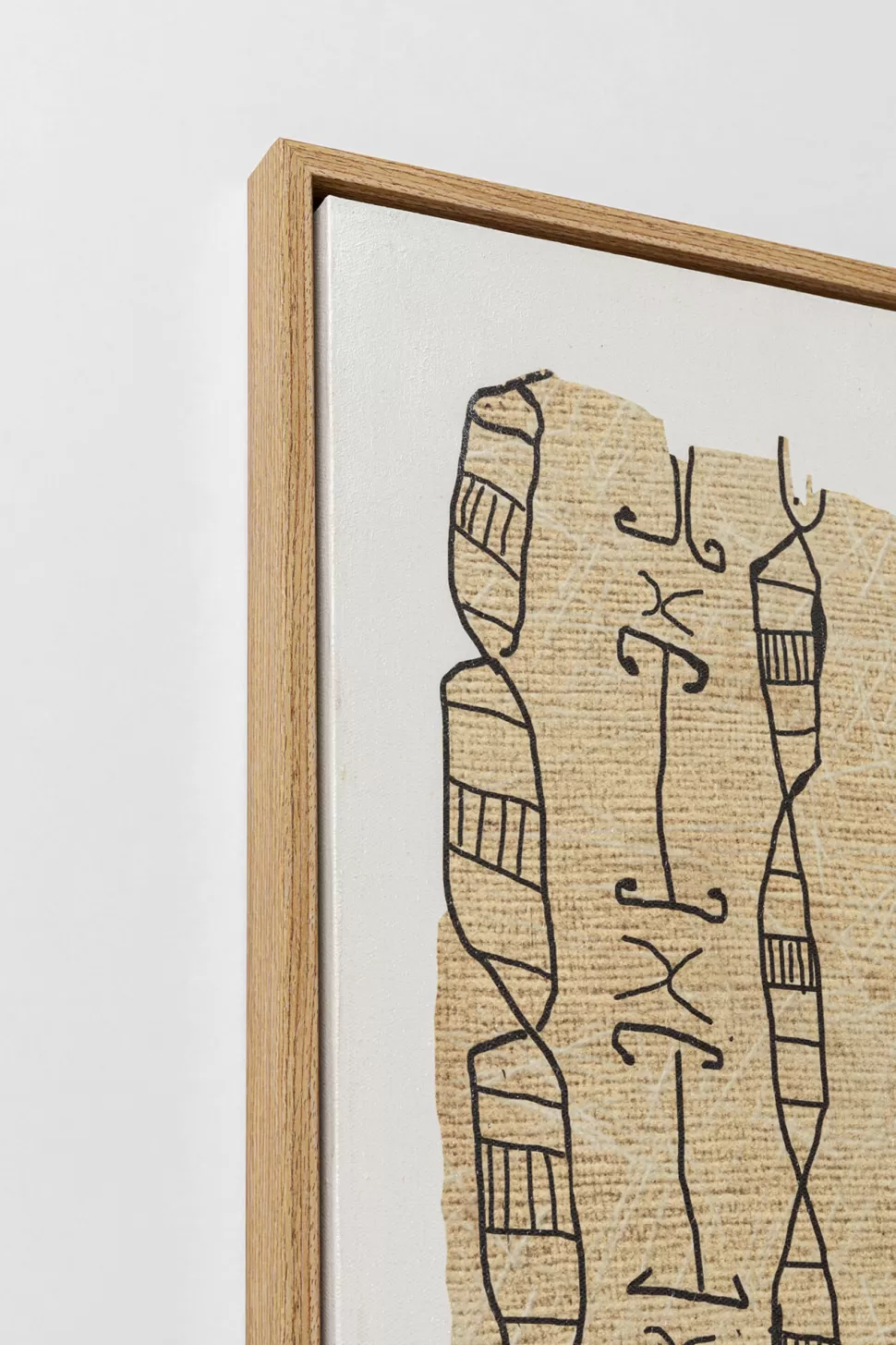 Obrazy-KARE Design Obraz Do Salonu Naturalny Boho Czarne Wzory 50x150 Cm