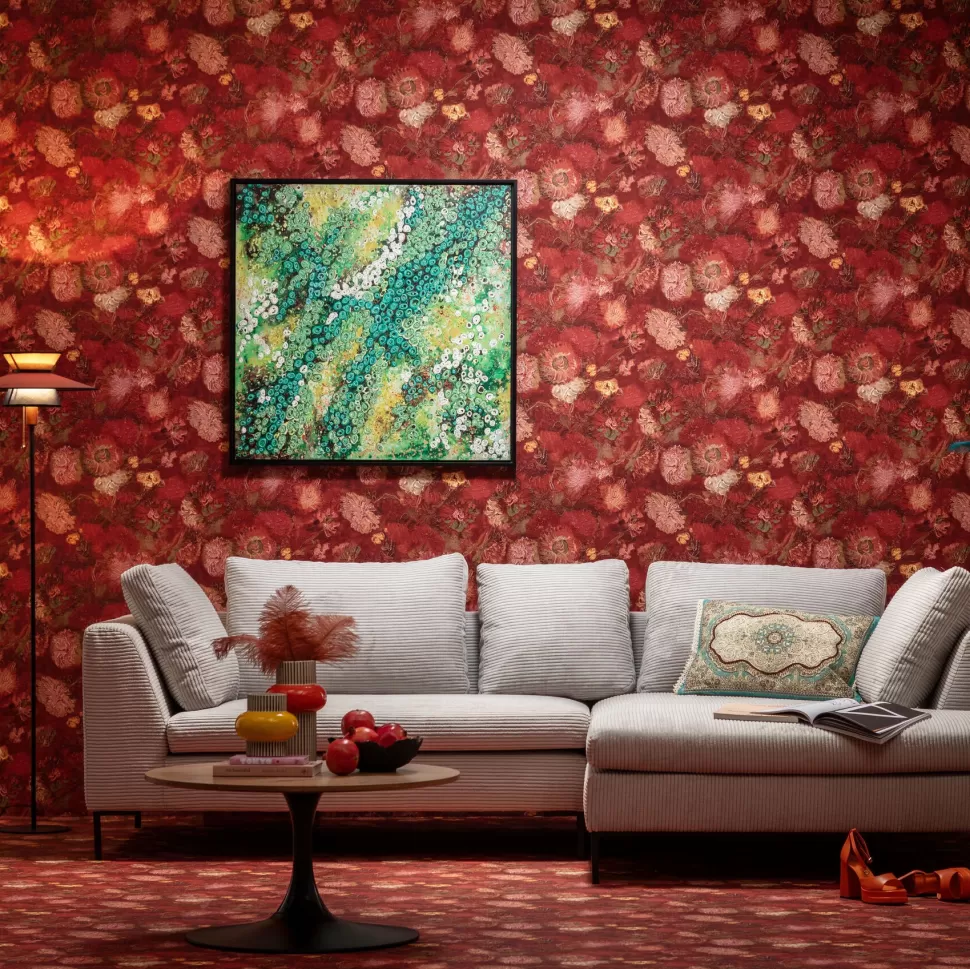 Obrazy-KARE Design Obraz Do Salonu Odcienie Zieleni Detale Ręcznie Malowane 100x100 Cm