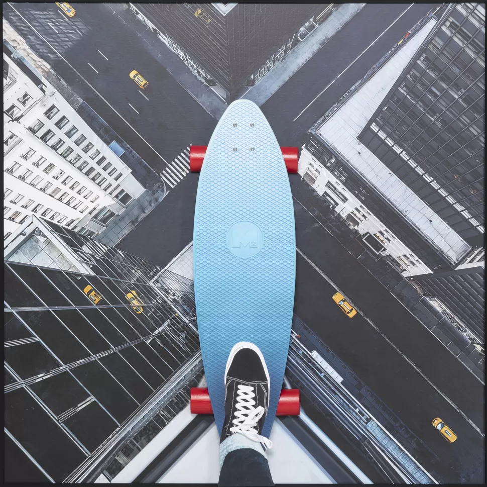 Dekoracje Ścienne-KARE Design Obraz Duży Do Salonu Kolorowy 3D Skater 149x149 Cm