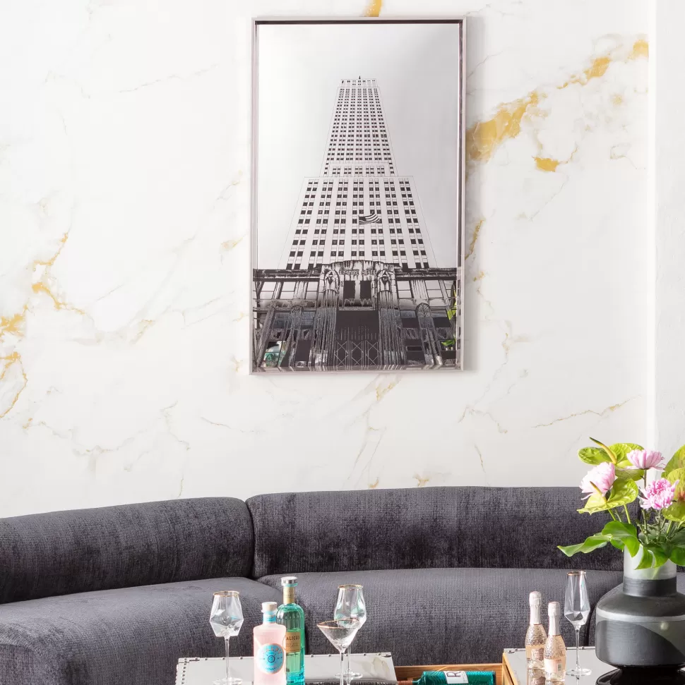 Obrazy-KARE Design Obraz Front Lustrzany Empire State Building 77x130 Cm