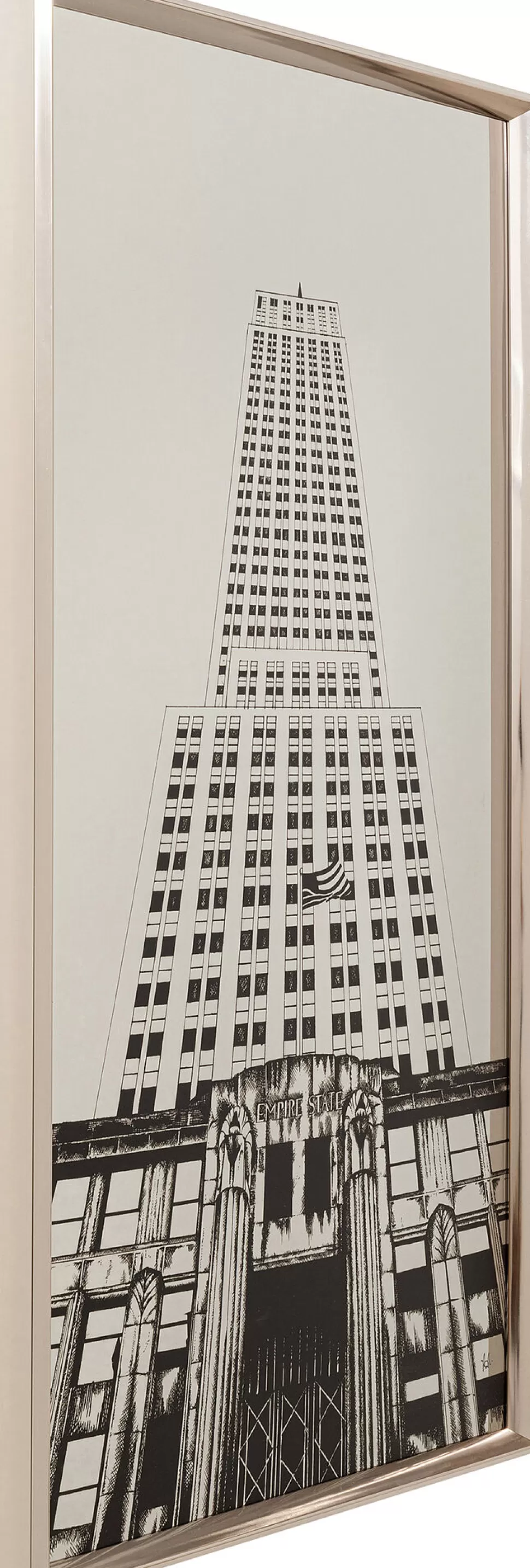 Obrazy-KARE Design Obraz Front Lustrzany Empire State Building 77x130 Cm