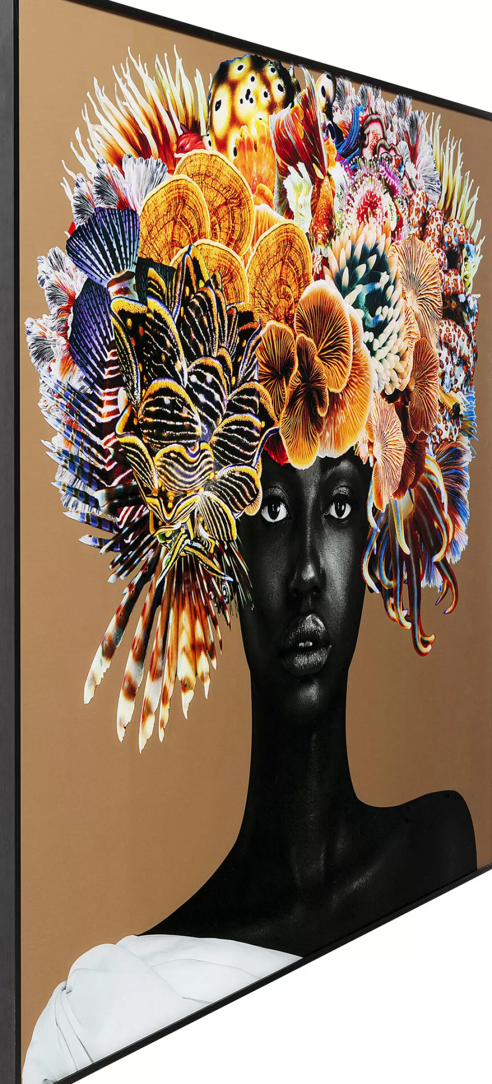 Obrazy-KARE Design Obraz Kwadratowy Kolorowy Rama Czarna Z Aluminium 120x120 Cm