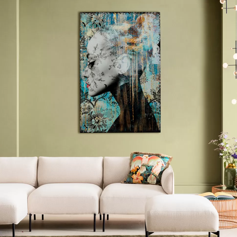 Obrazy-KARE Design Obraz Lady Flower 100x150 Cm Kolorowy
