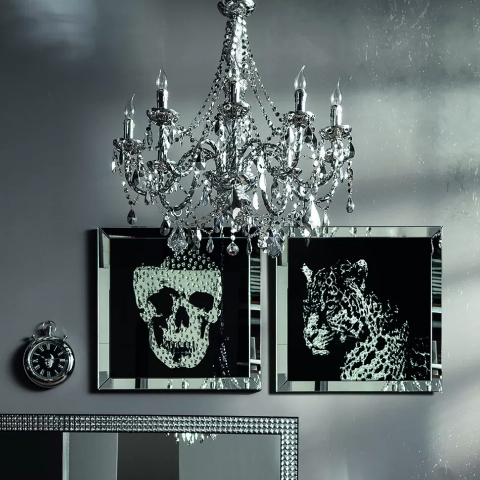 Obrazy-KARE Design Obraz Mirror Skull 100x100 Cm