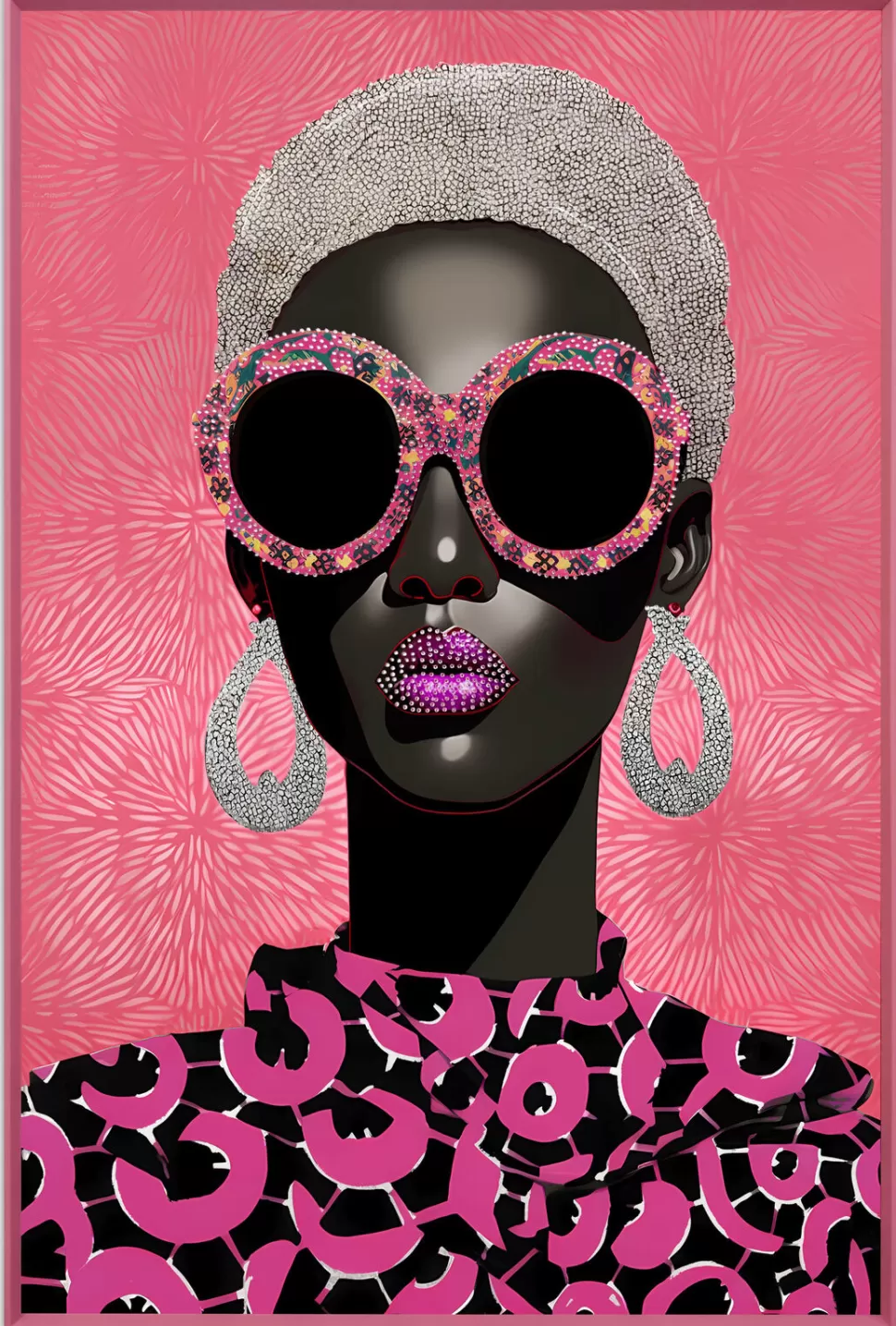 Obrazy-KARE Design Obraz Różowy Do Salonu Glamour 75x115 Cm