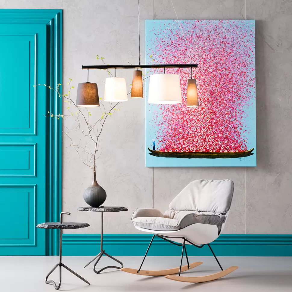 Obrazy-KARE Design Obraz Touched Flower Boat 120x160 Cm Kolorowy