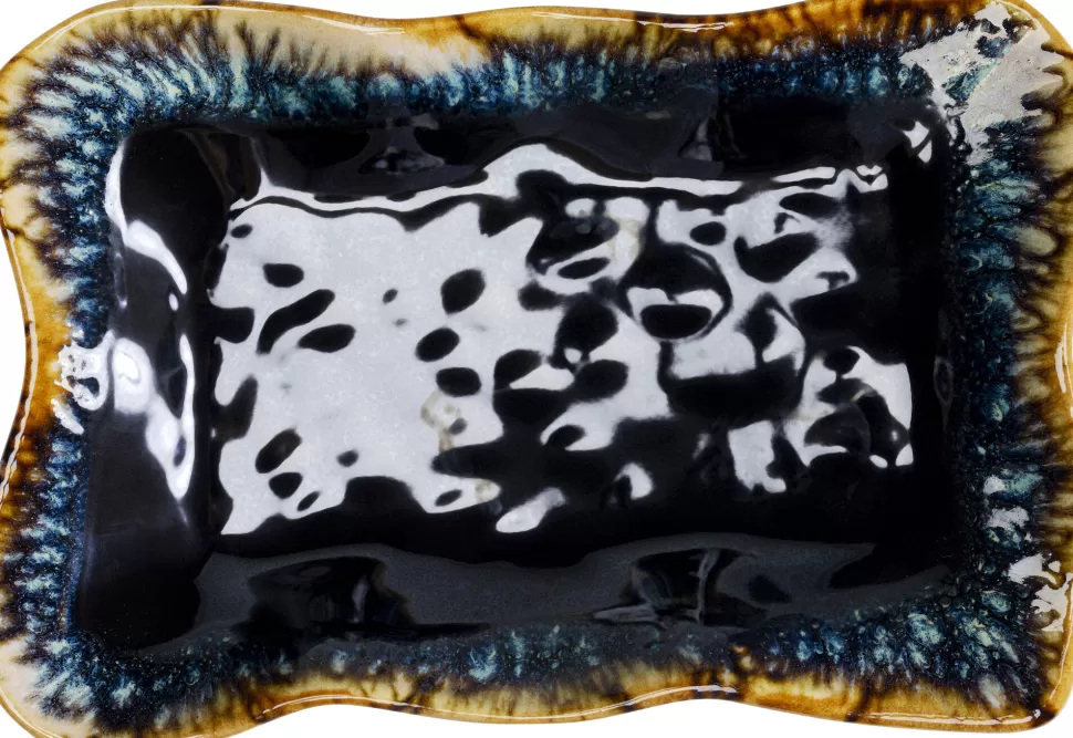 Zastawa Stołowa-KARE Design Półmisek Kamionkowy Ciemnoniebieski 26x17 Cm