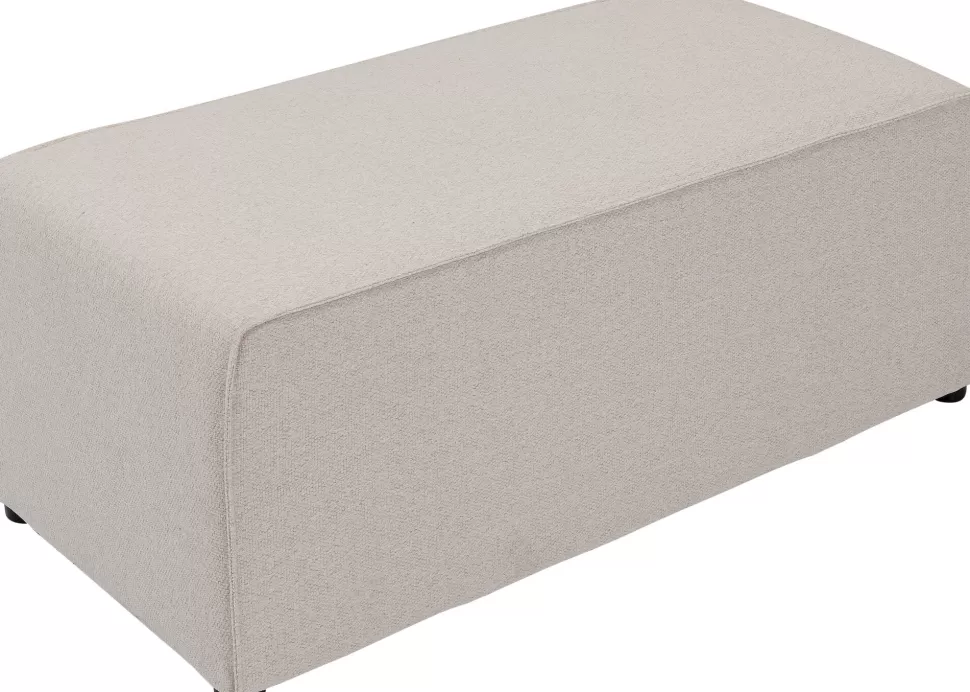 Taborety-KARE Design Podnóżek Tapicerowany Kremowy Moduł 100x50 Cm