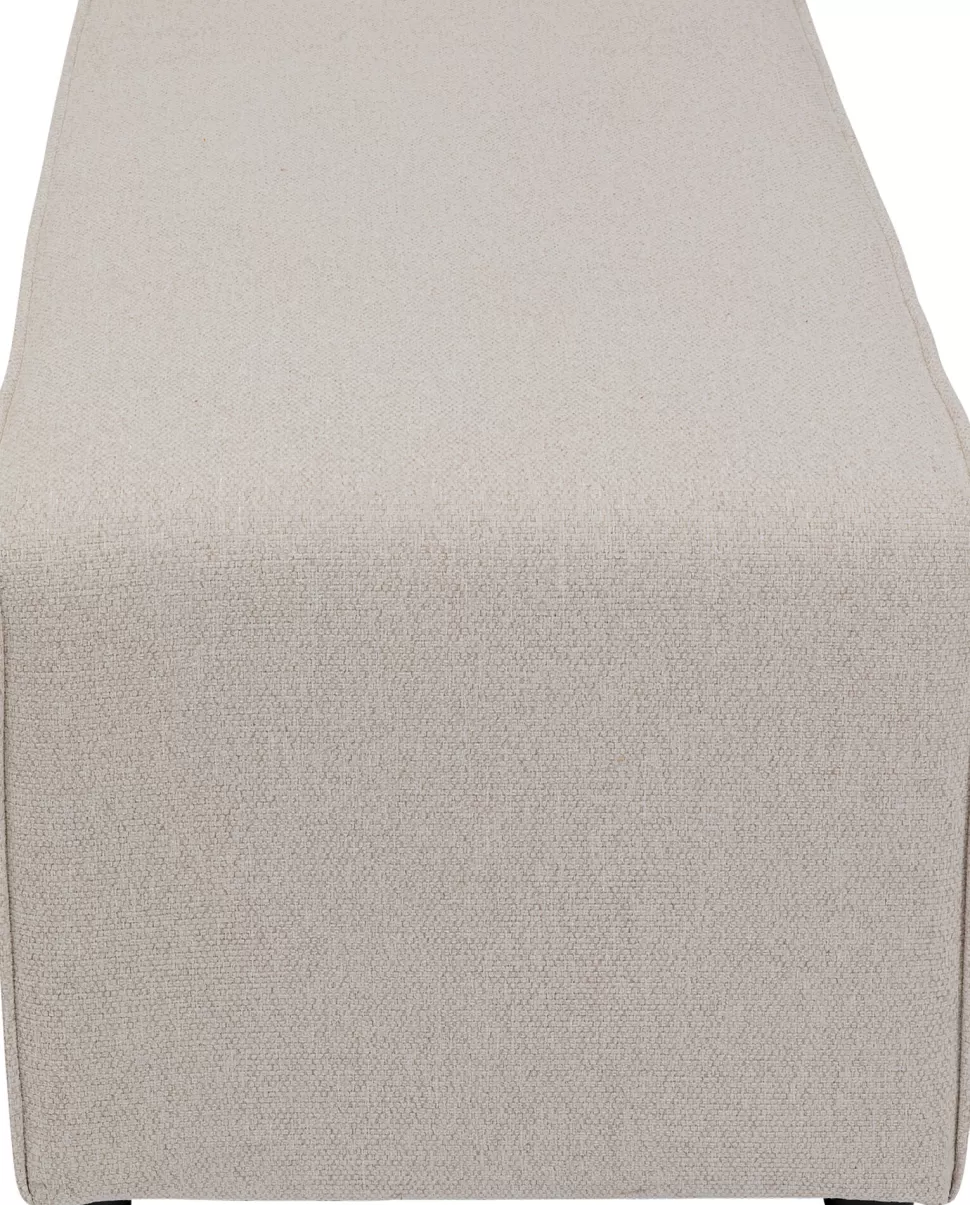 Taborety-KARE Design Podnóżek Tapicerowany Kremowy Moduł 100x50 Cm