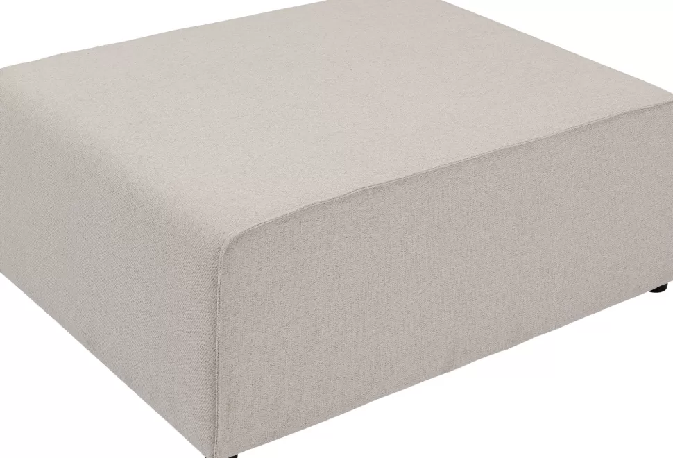 Taborety-KARE Design Podnóżek Tapicerowany Kremowy Moduł 100x80 Cm