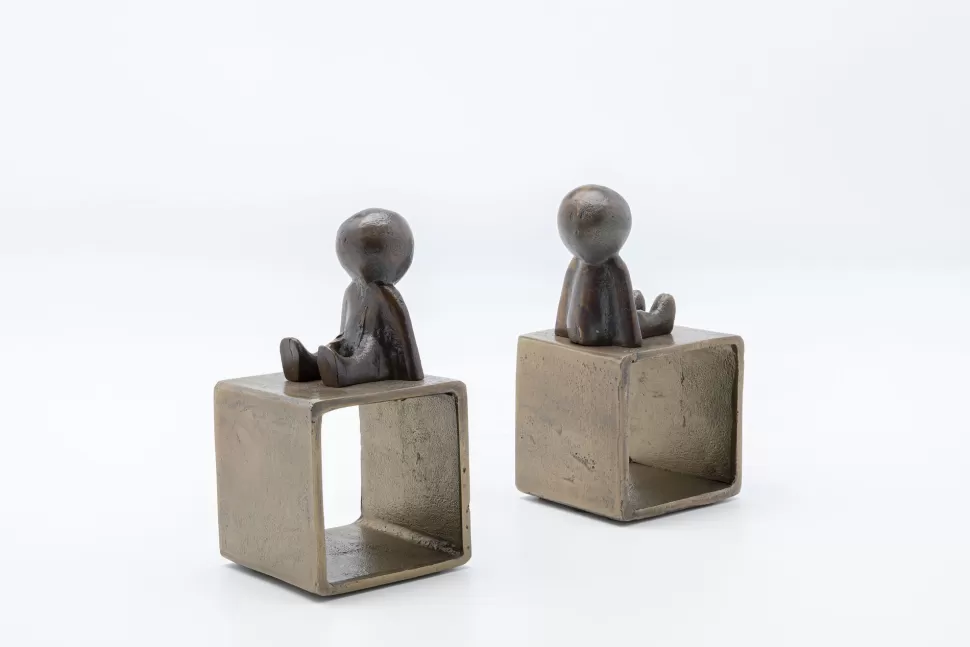 Podpórki Na Książki-KARE Design Podpórki Na Książki Little Males 2 El. 21x19 Cm Aluminium Brązowe