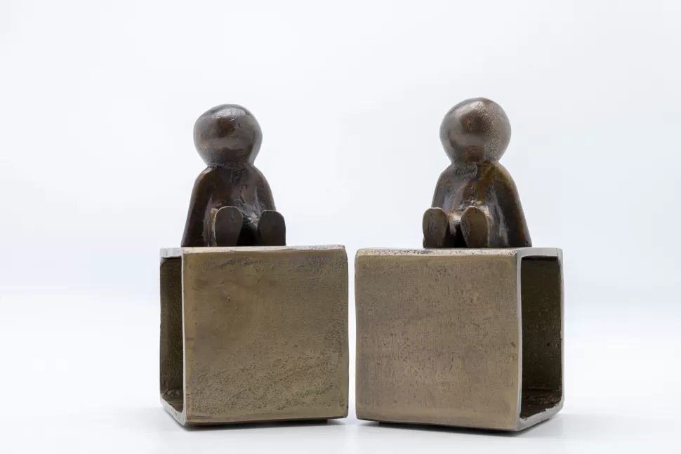 Podpórki Na Książki-KARE Design Podpórki Na Książki Little Males 2 El. 21x19 Cm Aluminium Brązowe