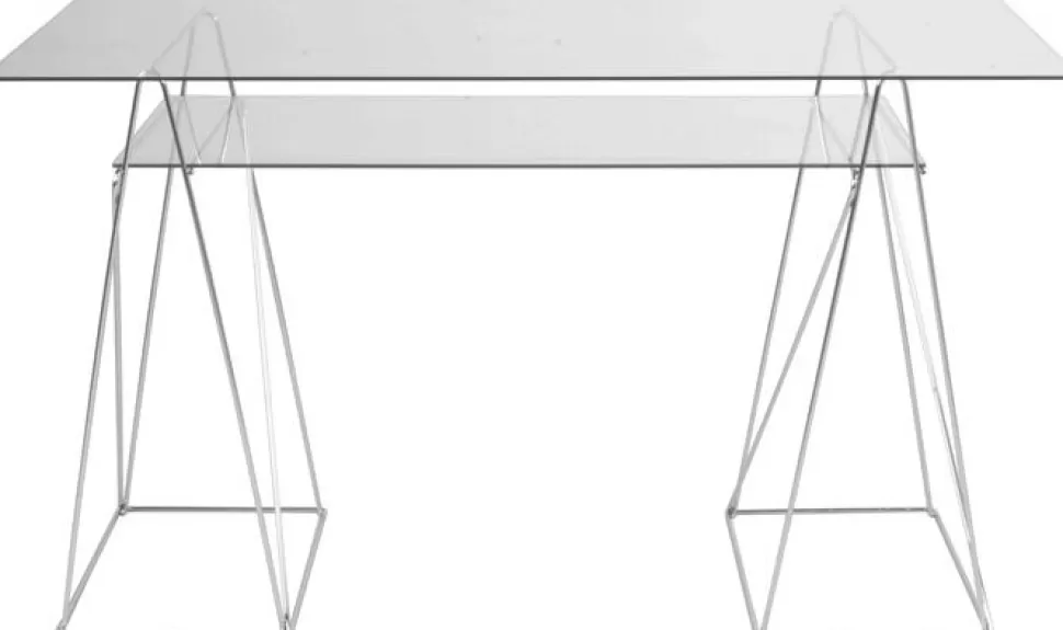 Biurka-KARE Design Podstawa Biurka Metalowa Srebrna 31x49 Cm