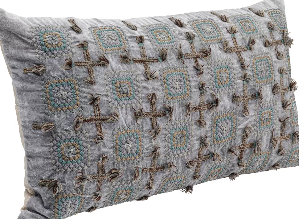 Poduszki Dekoracyjne-KARE Design Poduszka Dekoracyjna Nevis 60x35 Cm Szara - Wzory Kolorowe
