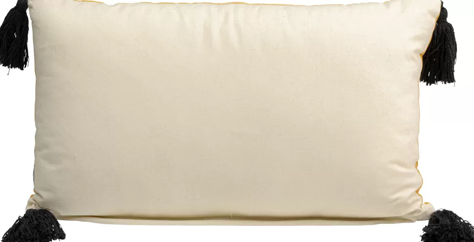 Poduszki Dekoracyjne-KARE Design Poduszka Dekoracyjna żółta Z Frędzlami 60x35 Cm Twarze Artystyczne