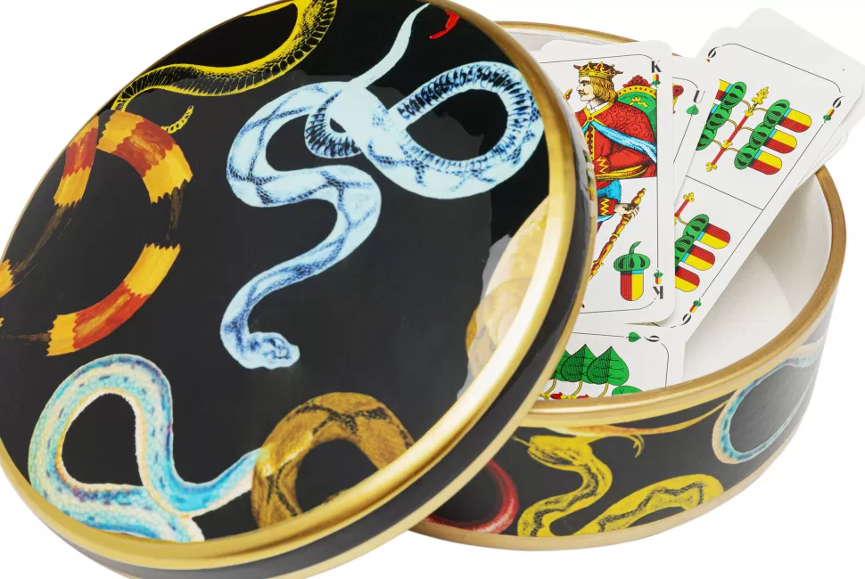 Pudełka Na Biżuterię-KARE Design Pudełko Na Biżuterię Z Porcelany Motyw Węży Ø19x9 Cm