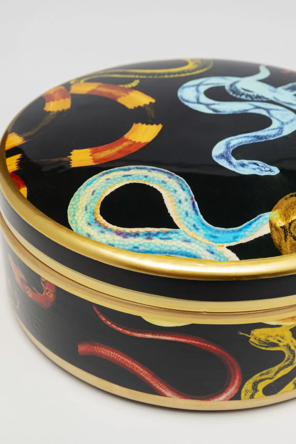Pudełka Na Biżuterię-KARE Design Pudełko Na Biżuterię Z Porcelany Motyw Węży Ø19x9 Cm
