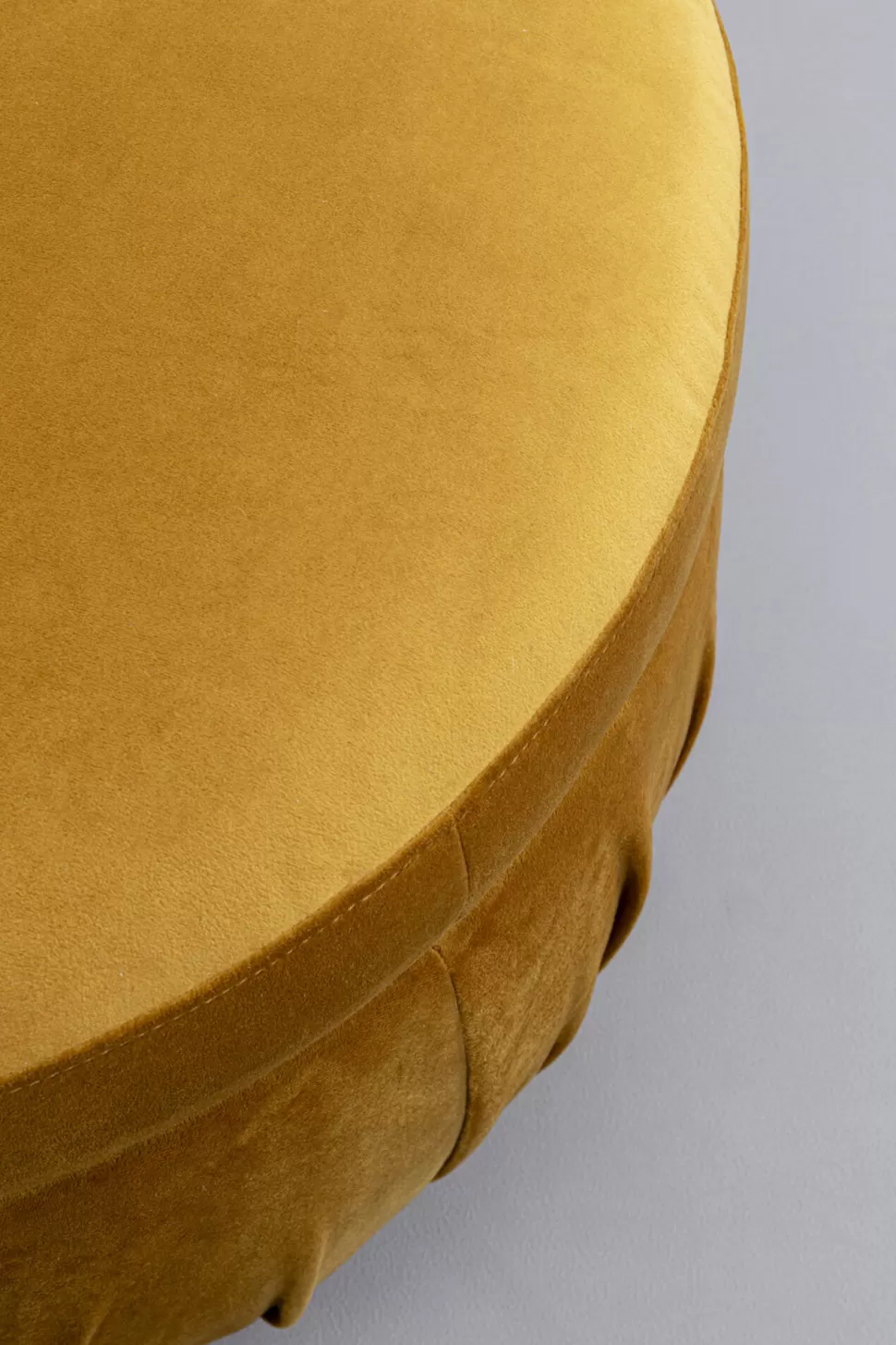 Pufy-KARE Design Pufa Do Salonu Okrągła W Kolorze żółtym Ø56x42 Cm
