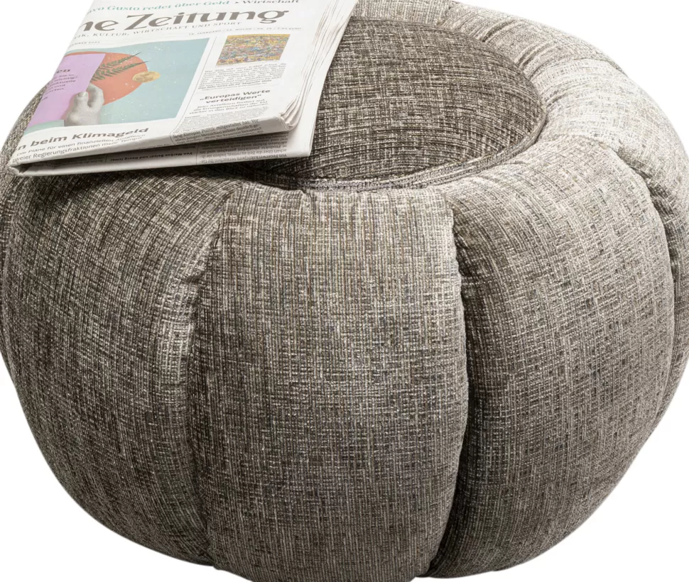 Pufy-KARE Design Pufa Nowoczesna Szara Do Salonu Ø52 Cm