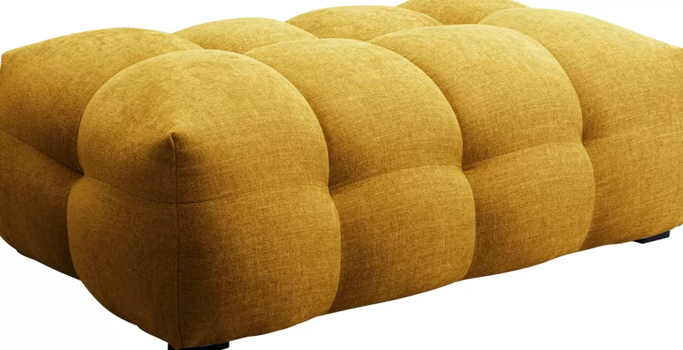 Pufy-KARE Design Pufa Pikowana Duża W Kolorze żółtym 125x82 Cm
