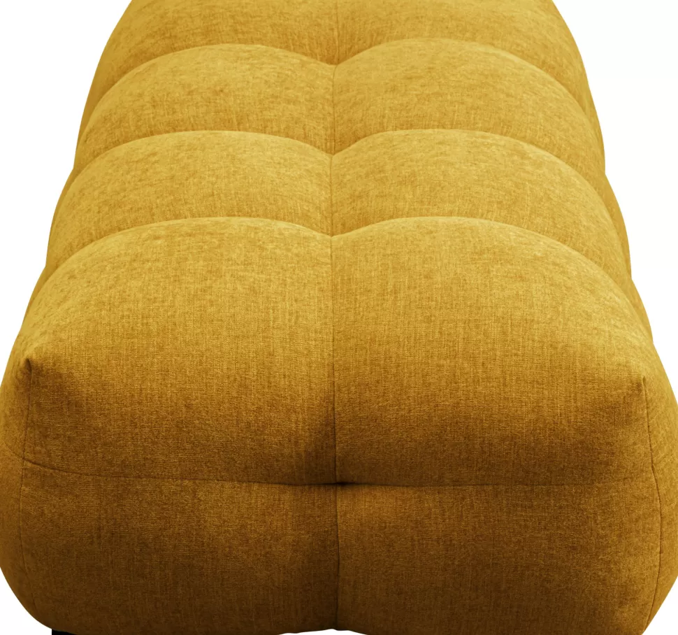 Pufy-KARE Design Pufa Pikowana Duża W Kolorze żółtym 125x82 Cm