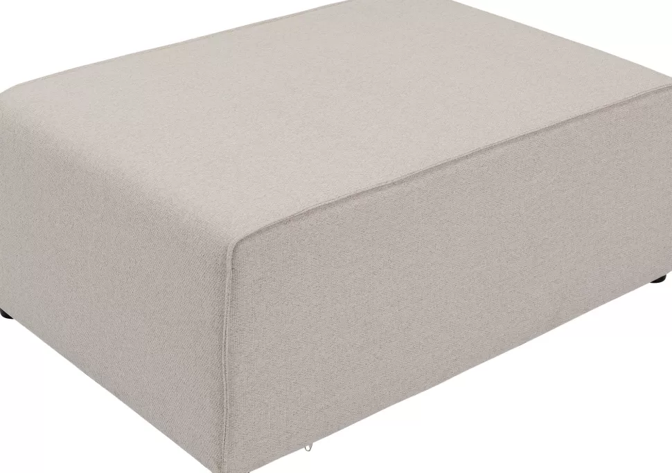 Pufy-KARE Design Pufa Tapicerowana Kremowa Prostokątna 100x68 Cm