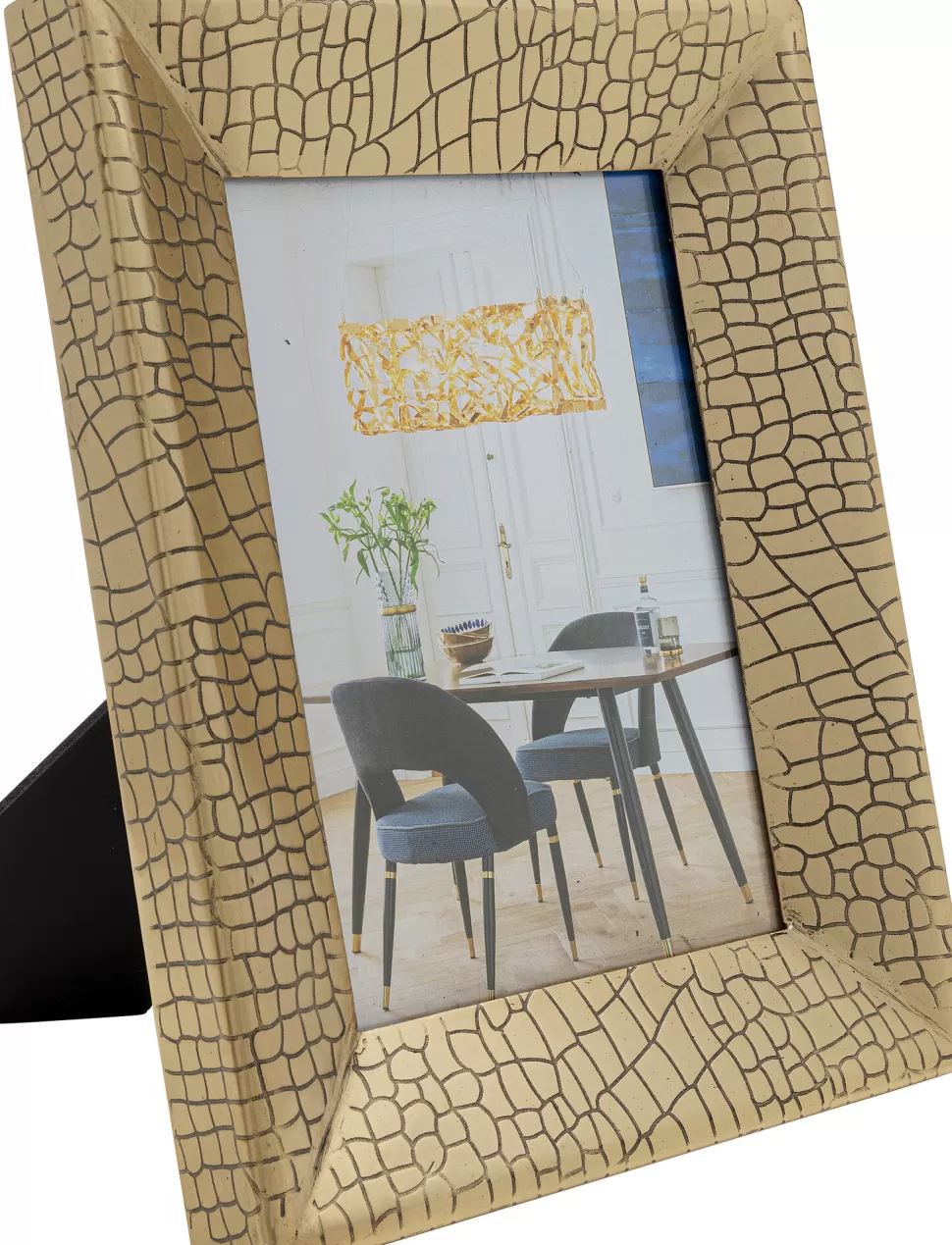 Ramki Na Zdjęcia-KARE Design Ramka Na Zdjęcia Złota Wzór Skóra Krokodyla 20x25 Cm