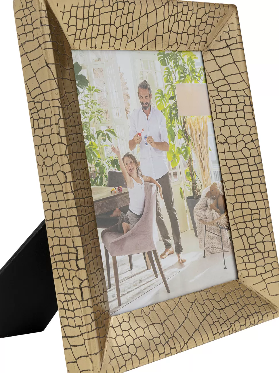 Ramki Na Zdjęcia-KARE Design Ramka Na Zdjęcia Złota Wzór Skóra Krokodyla 22x27 Cm