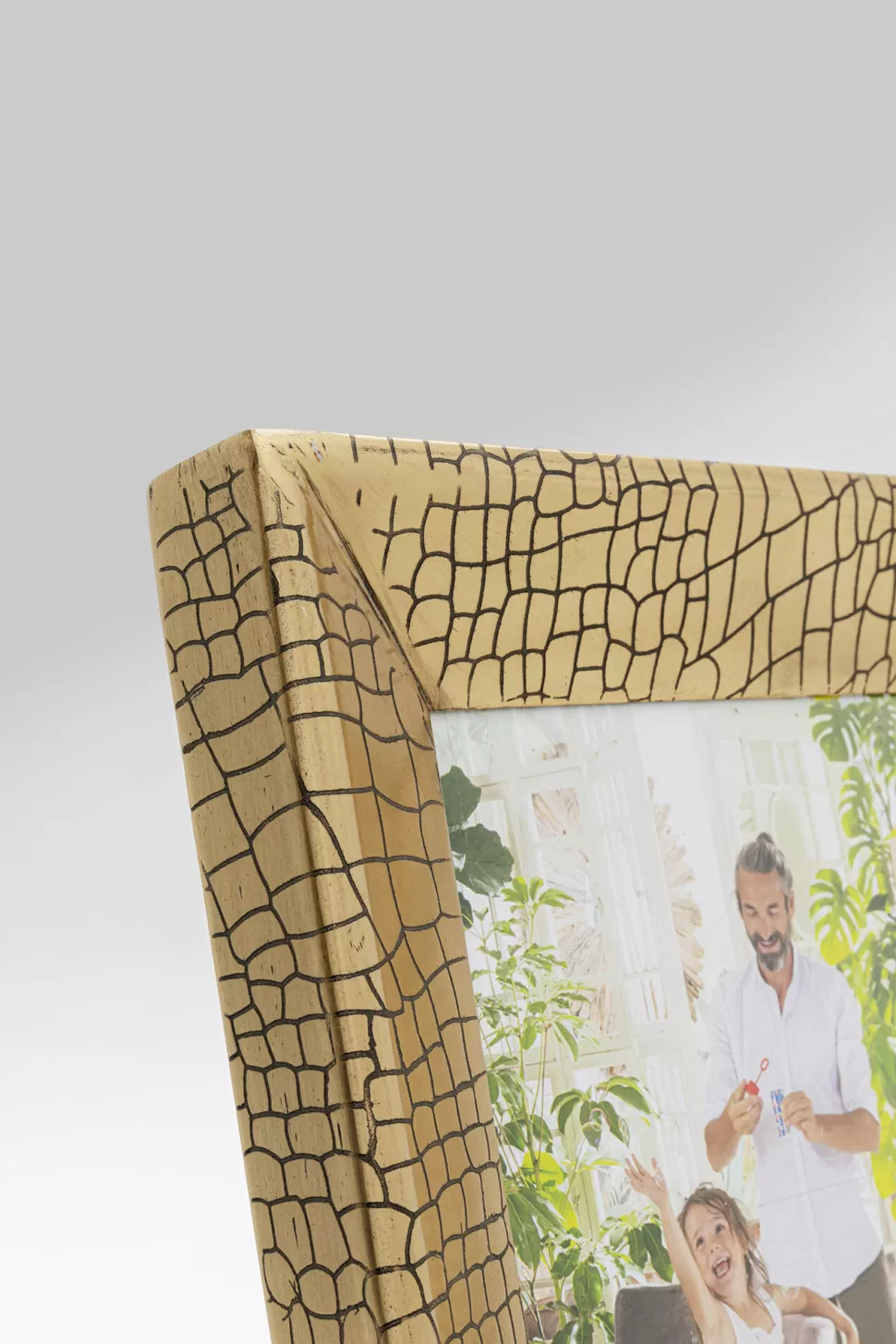 Ramki Na Zdjęcia-KARE Design Ramka Na Zdjęcia Złota Wzór Skóra Krokodyla 22x27 Cm