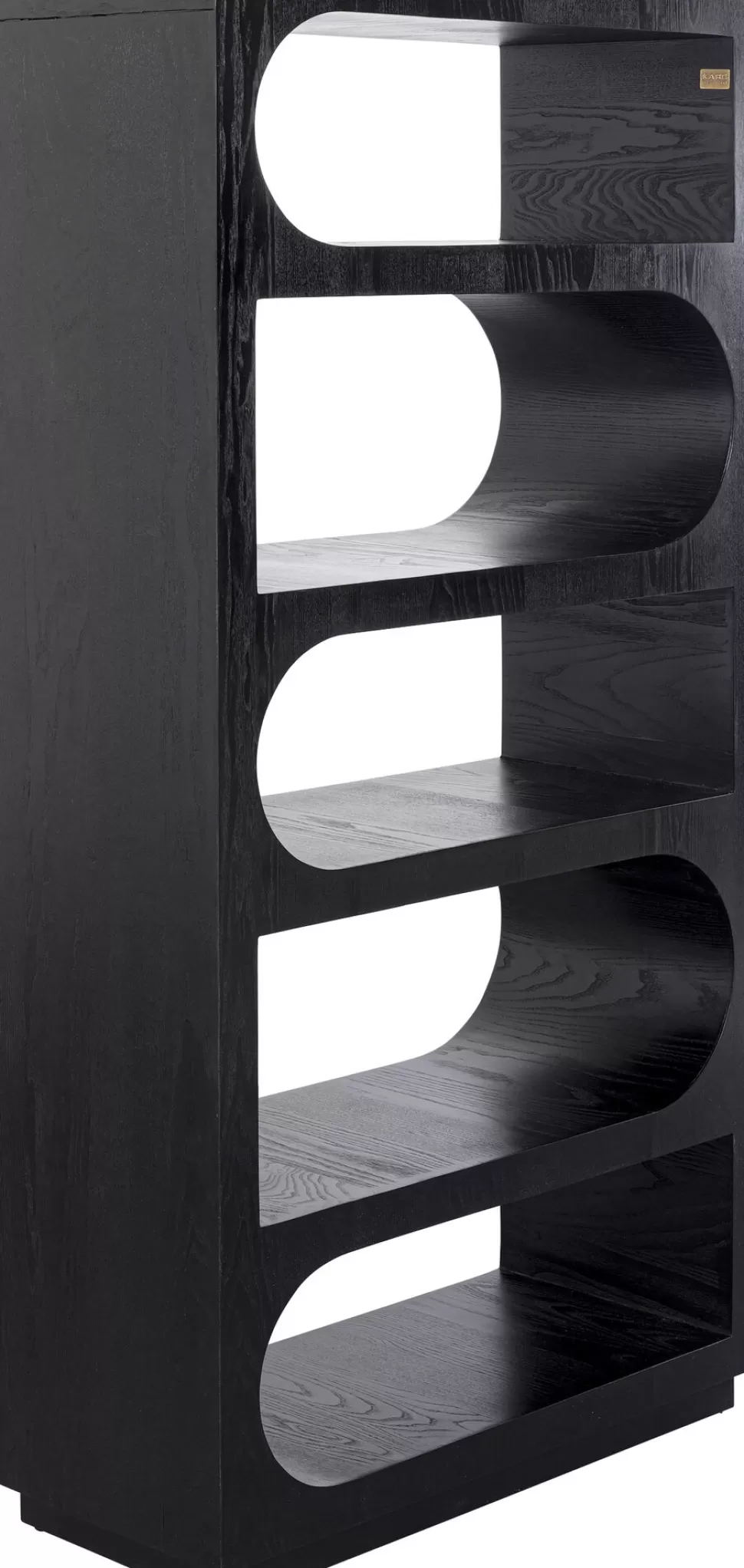 Regały-KARE Design Regał Do Salonu Czarny Fornirowany Podstawa Drewno Mango 90x180 Cm