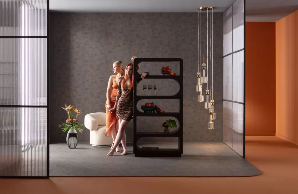 Regały-KARE Design Regał Do Salonu Czarny Fornirowany Podstawa Drewno Mango 90x180 Cm