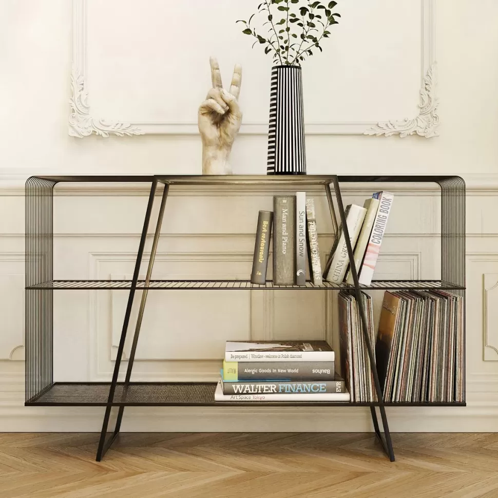 Regały-KARE Design Regał Mesh 120x78 Cm Czarny
