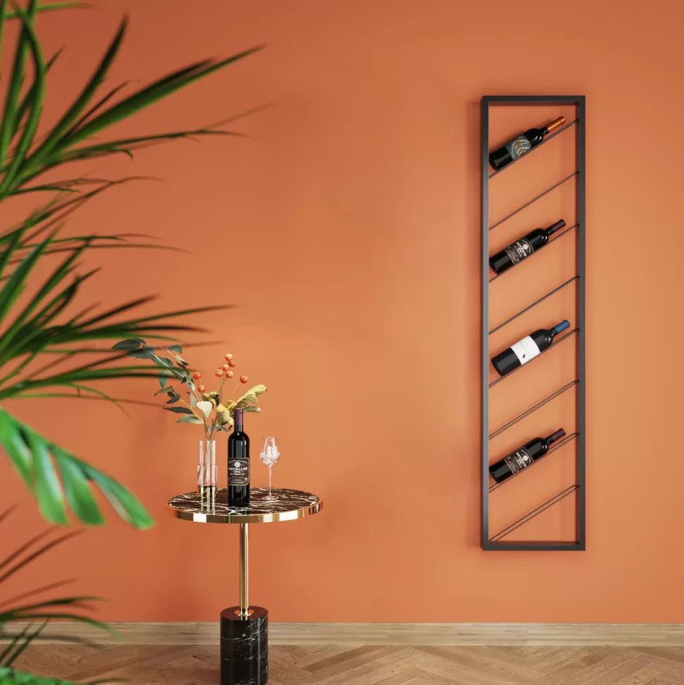Stojaki Na Wino-KARE Design Regał Na Wino Bistro 36x160 Cm Czarny
