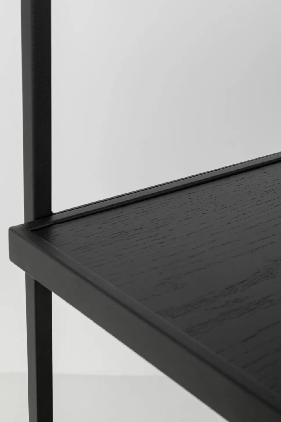 Regały-KARE Design Regał Stojący Czarny Półki Fornir Dębowy Rama Stalowa 150x200 Cm