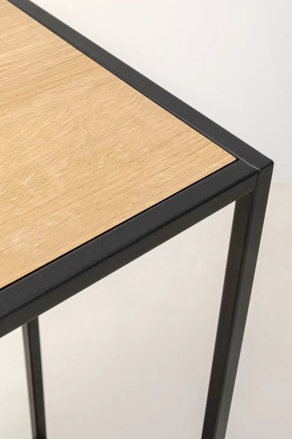 Regały-KARE Design Regał Stojący Półki Naturalne MDF Laminowany Rama Czarna Stalowa 77x100 Cm