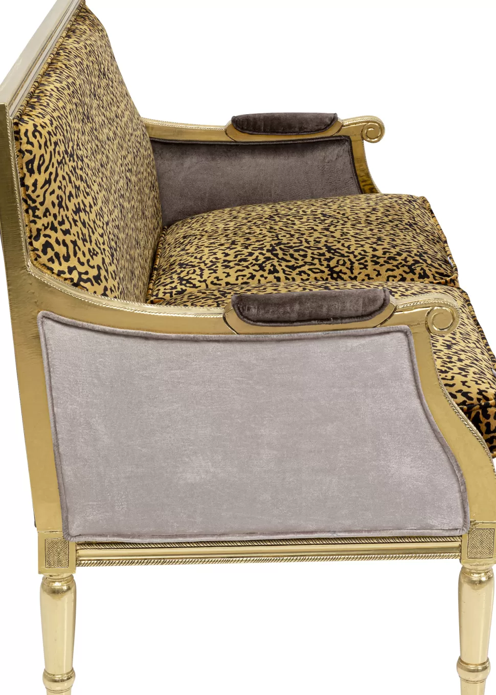 Sofy-KARE Design Sofa 2-os. Glamour Do Salonu Panterka Rama Złota 135 Cm