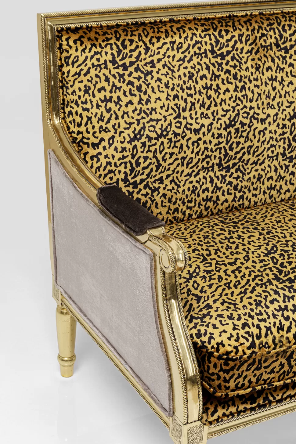 Sofy-KARE Design Sofa 2-os. Glamour Do Salonu Panterka Rama Złota 135 Cm